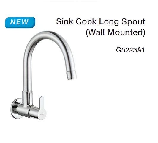 sink cock long spout (wall mounted)