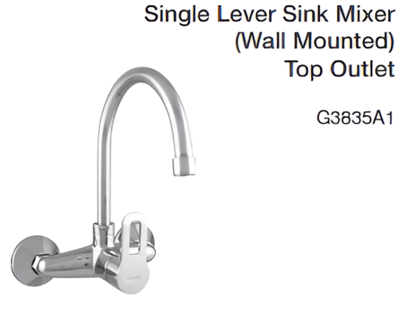 single lever sink mixer (wall mounted) top outlet