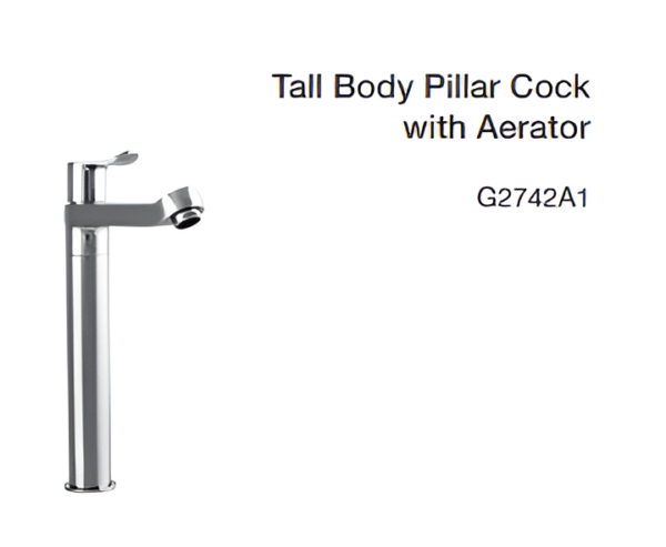 tall body pillar cock with aerator