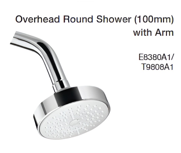 overhead round shower (100mm) with arm