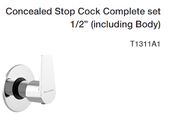 concealed stop cock complete set 1/2” (including body)