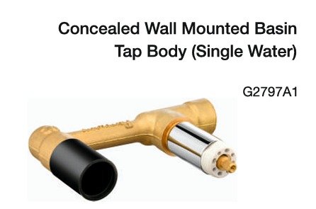 concealed wall mounted basintap body (single water)