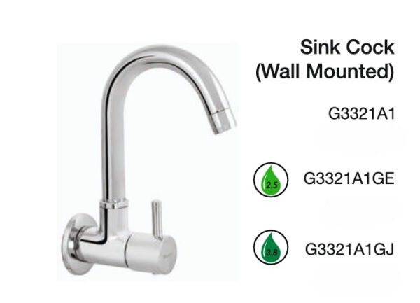 sink cock (wall mounted)